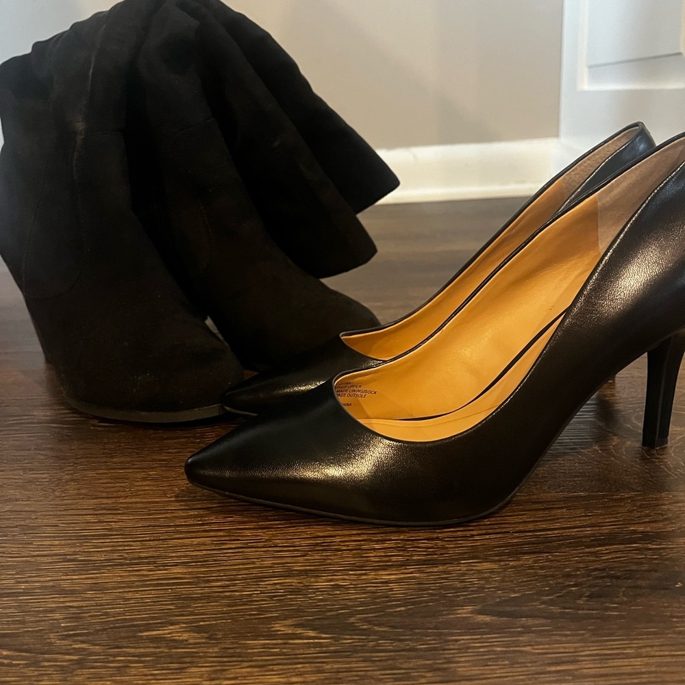 INC International Concepts Black Heels AND knee boots